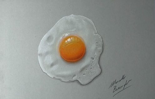 Cách vẽ quả trứng rán như thật 