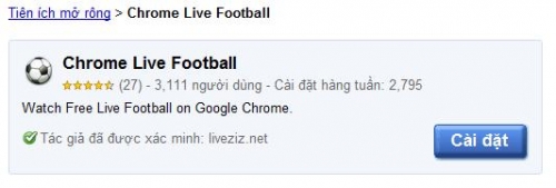 Cách xem bóng đá trực tiếp với Chrome Live Football 1