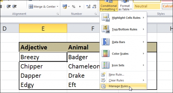 Cách hiển thị định dạng của dòng theo điều kiện trong Excel với Conditional Formatting 3