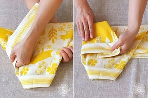 Cách gấp khăn ăn thành áo Kimono 5