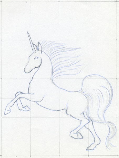 Cách vẽ con kì lân (unicorn) 5