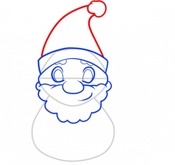 Cách vẽ ông già Noel đáng yêu 5