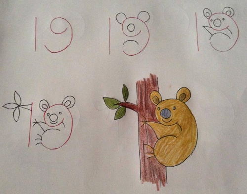 Dạy trẻ vẽ các con vật dễ thương bằng số 9